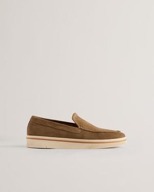 Mocassin Ted Baker Suede Slip On Chunky Kaki Homme | MSF-30711921